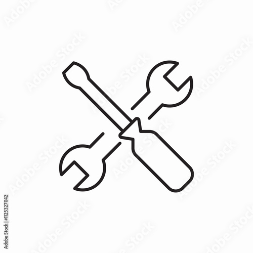 wrench screwdriver service icon sign vector