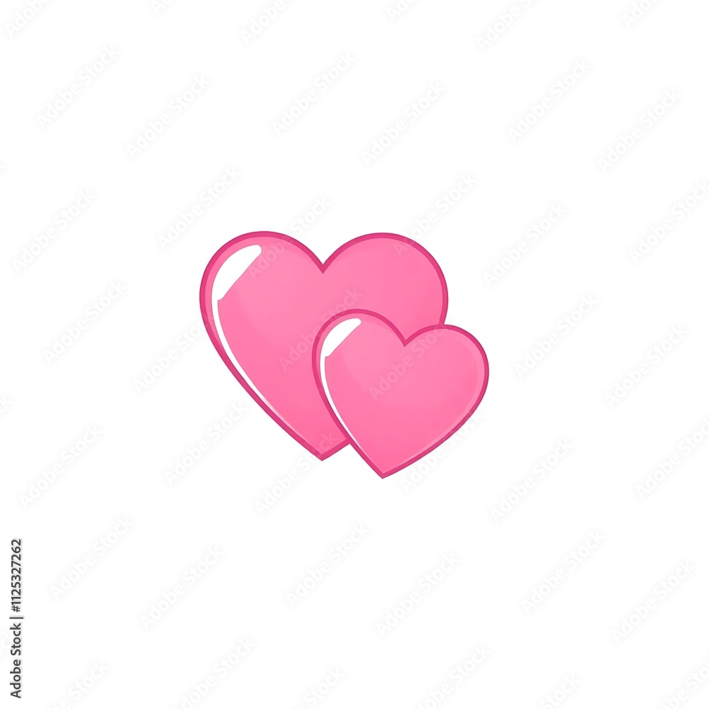Emoji of pink hearts on a white background, generative ai Emoji of pink hearts on a white background, generative ai