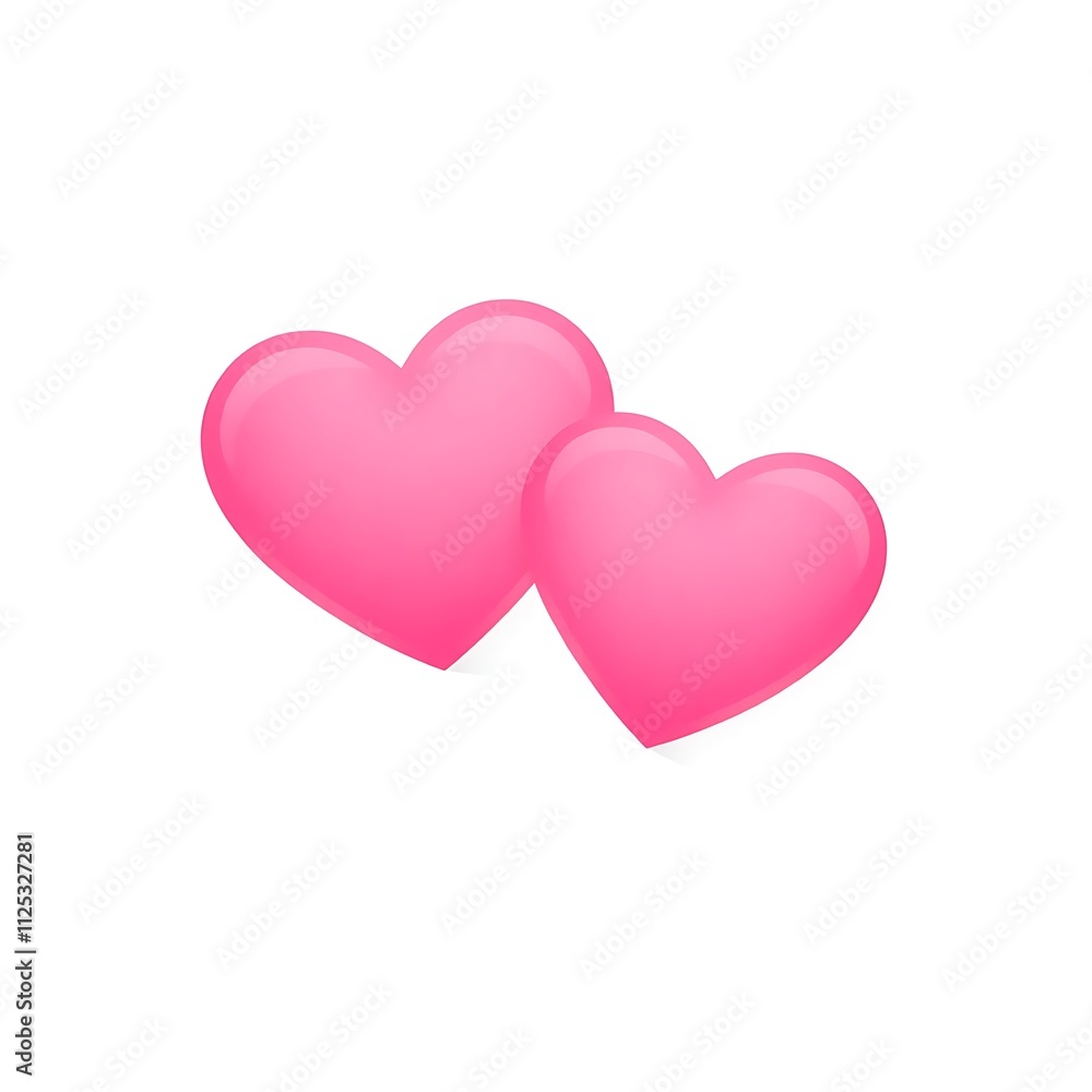 Emoji of pink hearts on a white background, generative ai Emoji of pink hearts on a white background, generative ai