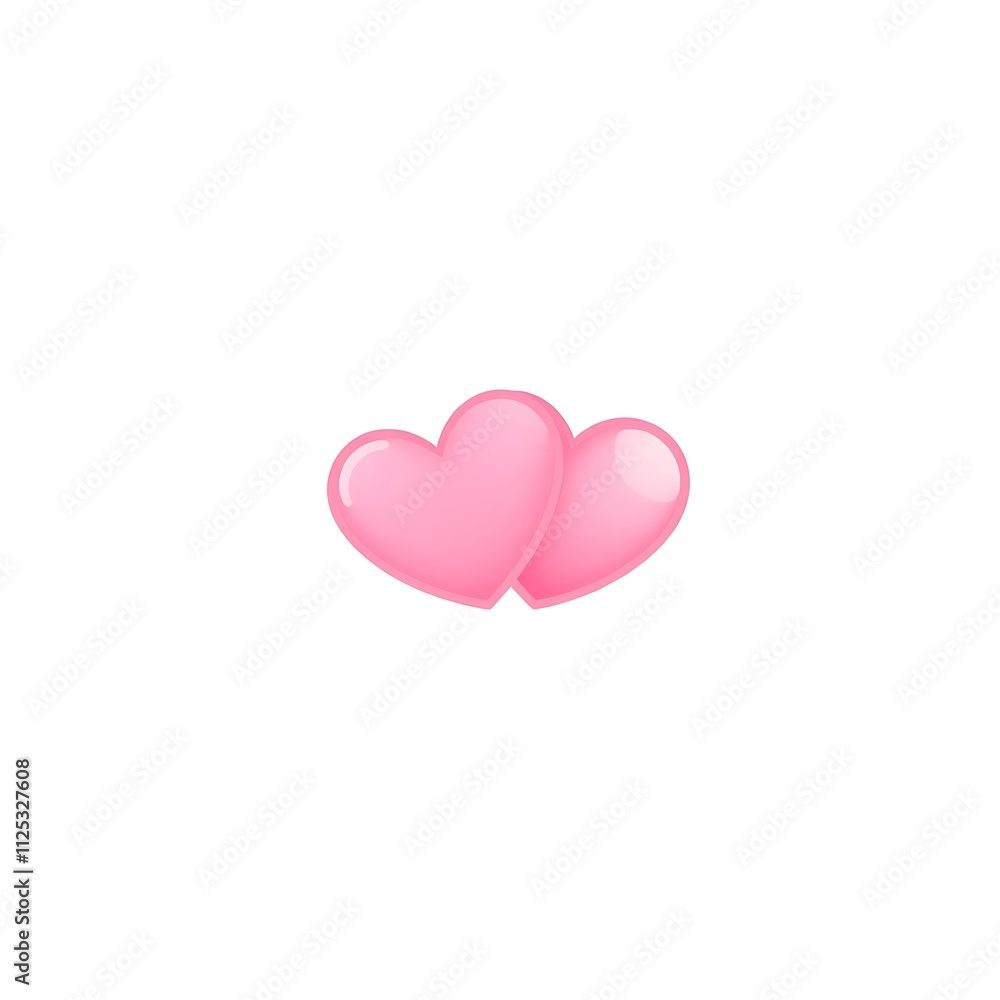 Emoji of pink hearts on a white background, generative ai Emoji of pink hearts on a white background, generative ai