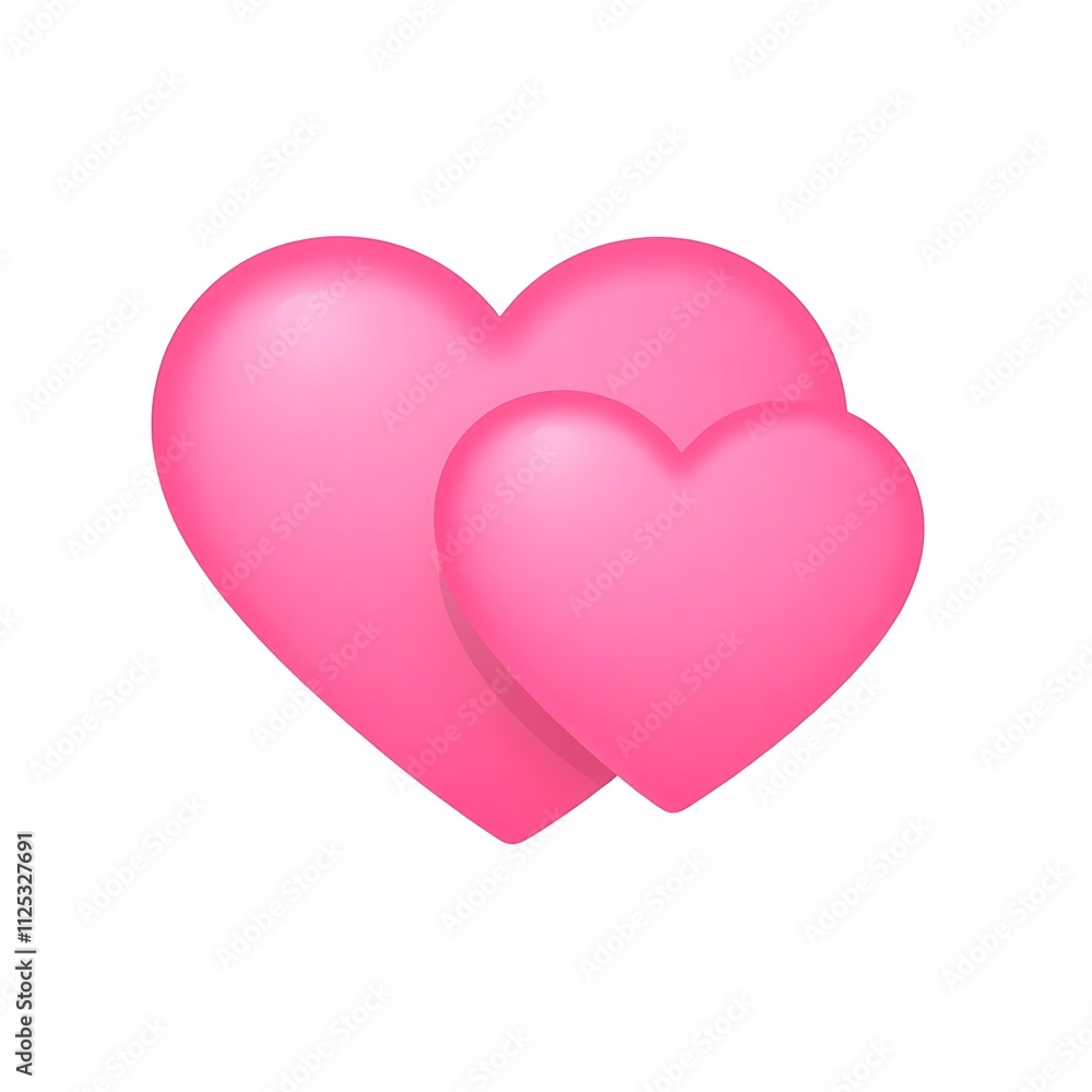 Emoji of pink hearts on a white background, generative ai Emoji of pink hearts on a white background, generative ai