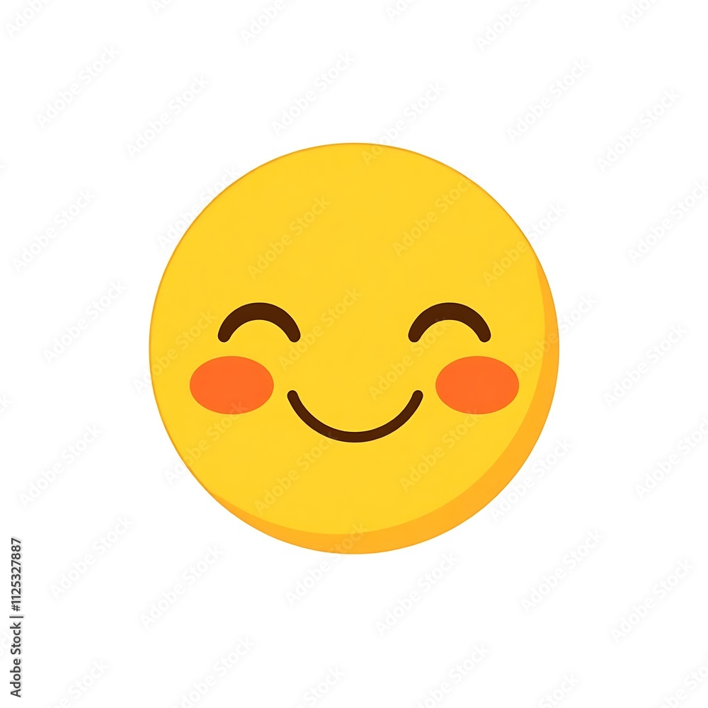 Fototapeta premium emoji smile with blushing cheeks in isolated white