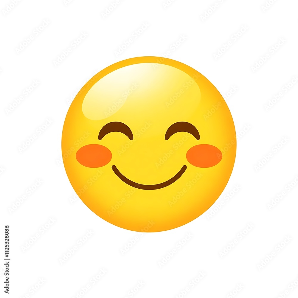 Fototapeta premium emoji smile with blushing cheeks in isolated white