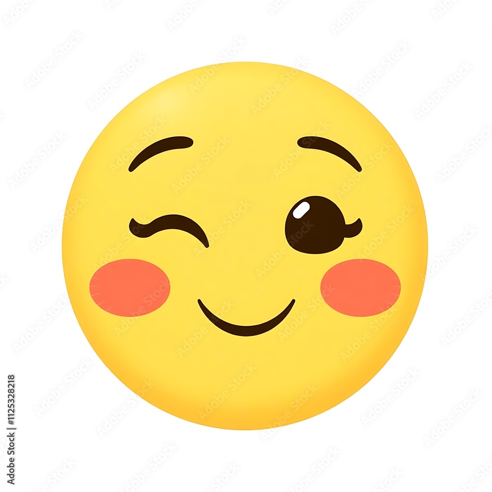 Fototapeta premium emoji smile with blushing cheeks in isolated white