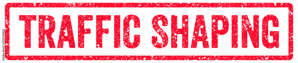 Fototapeta premium Traffic Shaping Stamp Transparent Seal, Red Grunge Traffic Shaping Word Rubber Stamp Seal