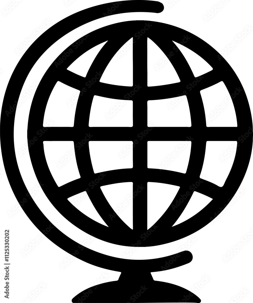 Globe Silhouette Vector Icon Design Illustration Globe Silhouette Vector Icon Design Illustration
