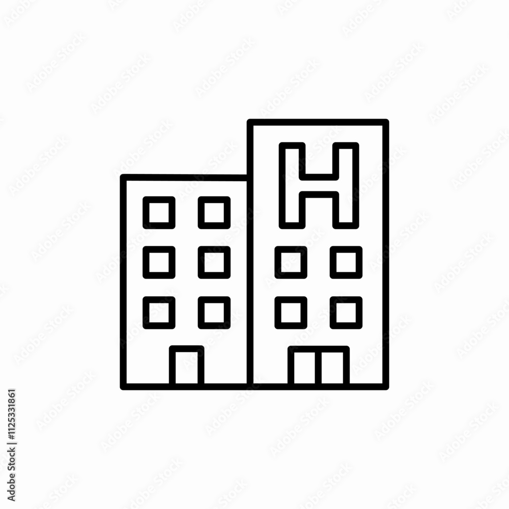 hospital building icon sign vector hospital building icon sign vector