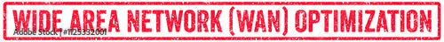 Wide Area Network (WAN) Optimization Stamp Transparent Seal, Red Grunge Wide Area Network (WAN) Optimization Word Rubber Stamp Seal