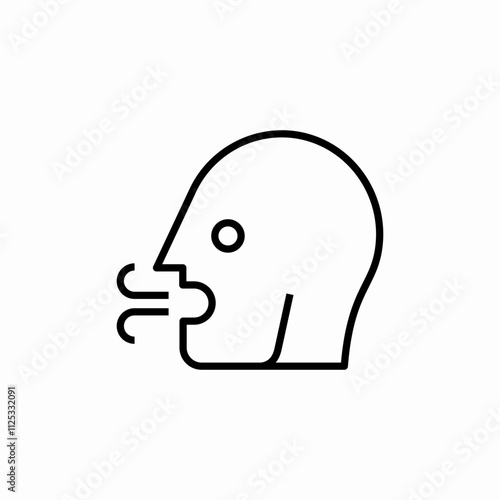 mouth smell icon sign vector