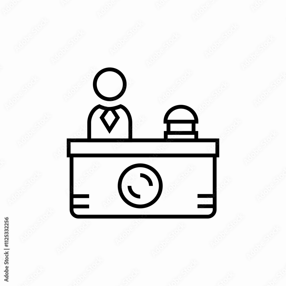 reception desk icon sign vector reception desk icon sign vector
