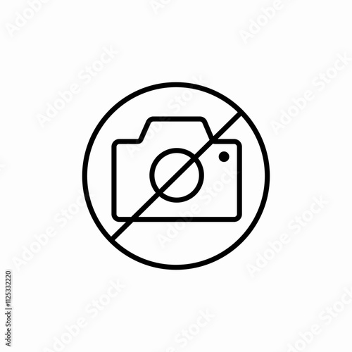 photo camera prohibited icon sign vector