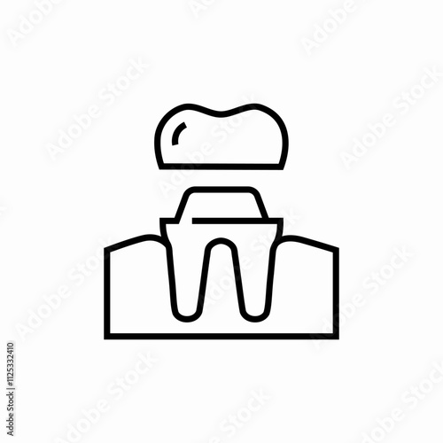 tooth crown icon sign vector