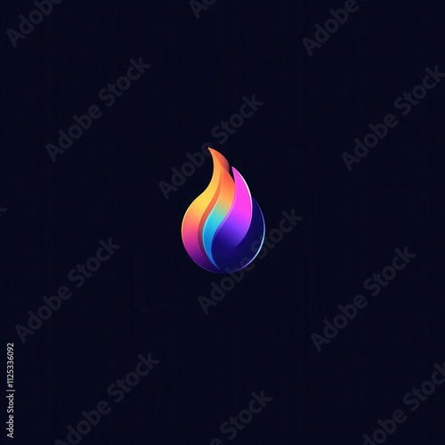 Abstract vibrant multicolored flame logo design. photo