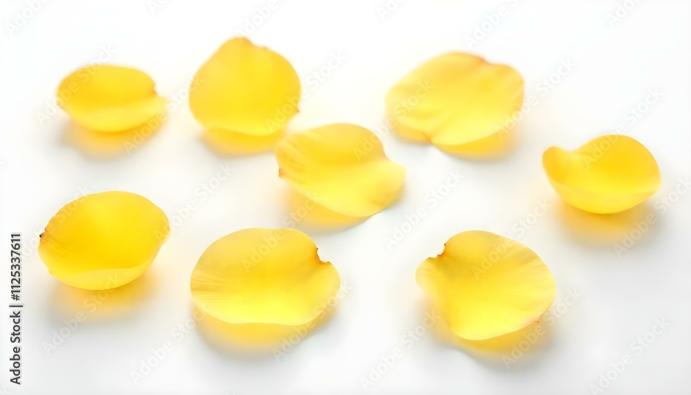 Beautiful Large Format Yellow Rose Petals on Soft White Background (Background) Beautiful Large Format Yellow Rose Petals on Soft White Background (Background)