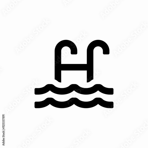 swimming pool icon sign vector