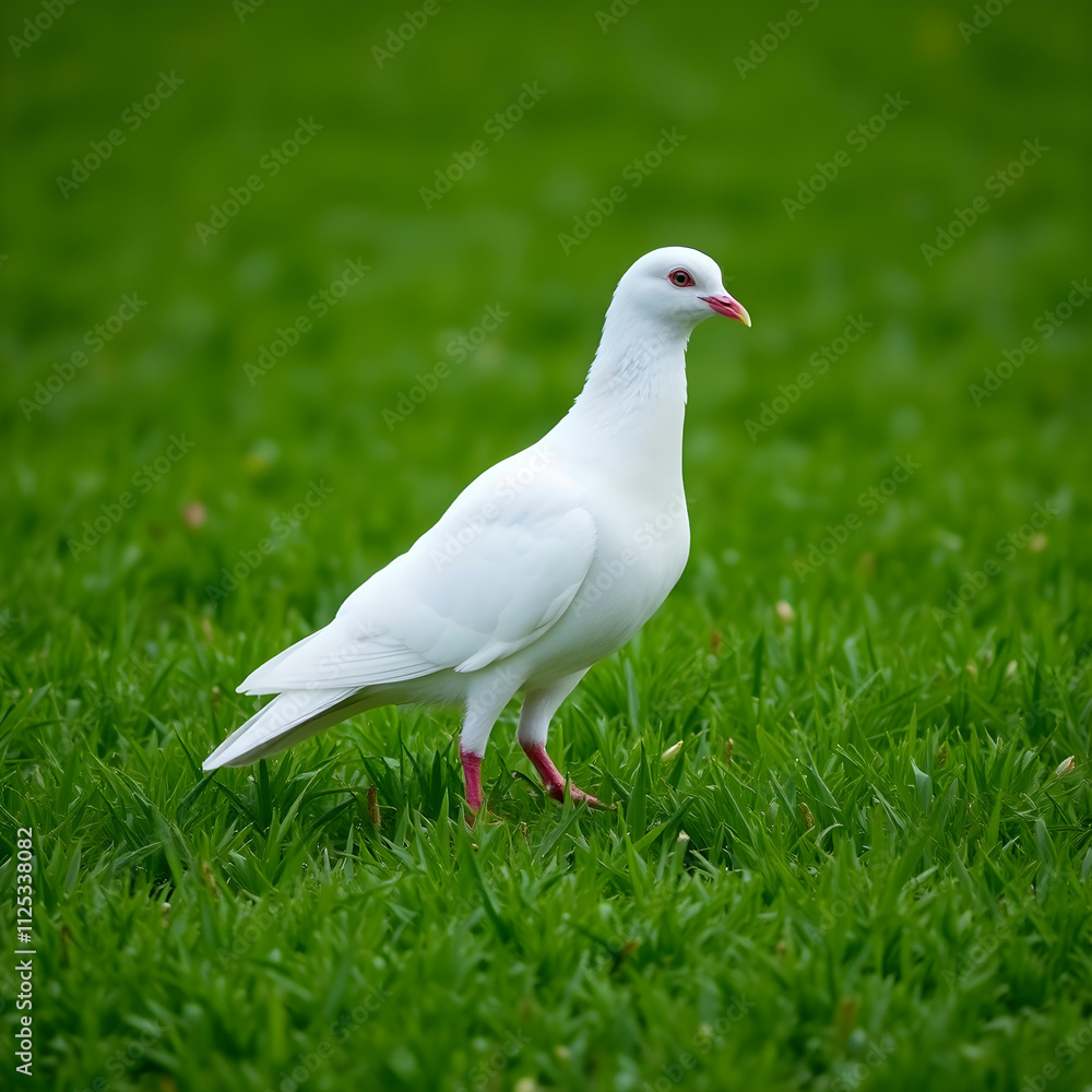 white pigeon in the green field white pigeon in the green field