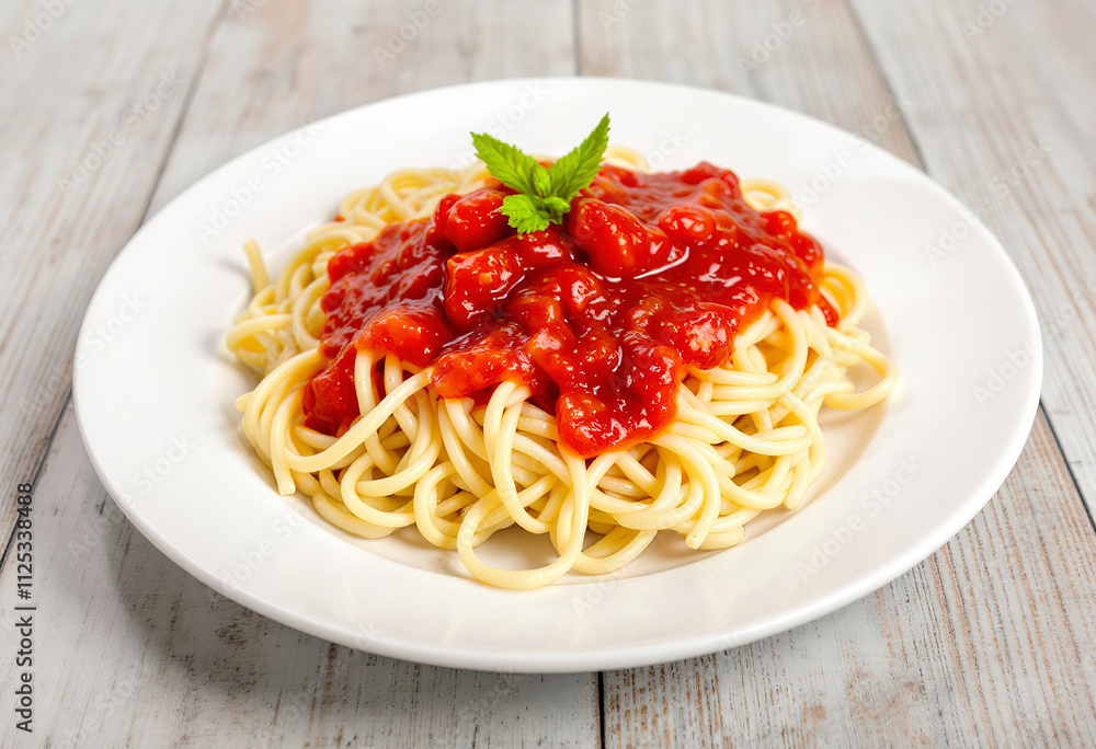 a plate with a generous amount of tomato sauce a plate with a generous amount of tomato sauce