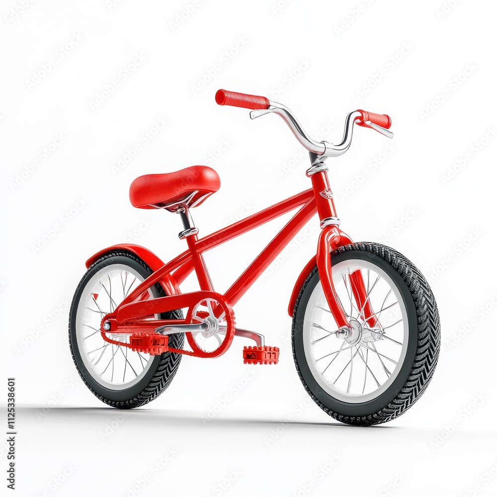 Fototapeta premium Bright Red Bicycle for Kids in 3D Render