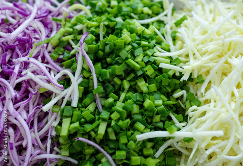 Wallpaper Mural close-up array of freshly shredded vegetables. Torontodigital.ca