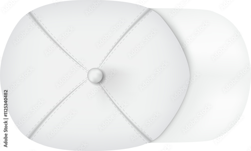 Classic white baseball cap lying on a white background, showcasing its simple design and blank space for customization, ideal for showcasing logos or designs Classic white baseball cap lying on a white background, showcasing its simple design and blank space for customization, ideal for showcasing logos or designs