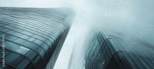 Misty Metropolis: Skyscrapers Piercing the Clouds