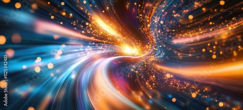 Abstract Light Tunnel: A Journey Through Vibrant Colors and Sparkling Energy