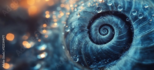 Mystical Seashell: A Symphony of Blue and Light