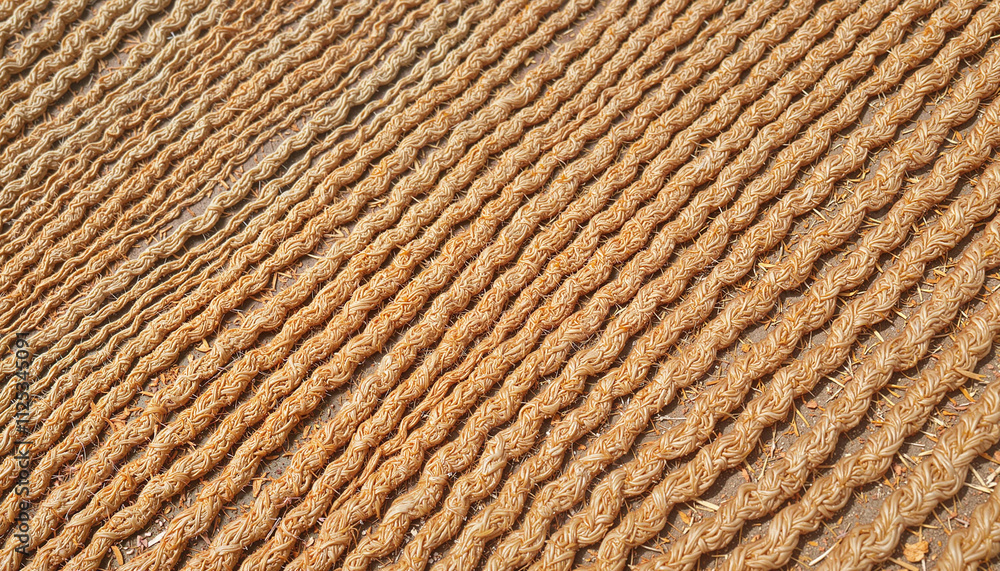 Woven flax detail texture in warm natural tones Woven flax detail texture in warm natural tones