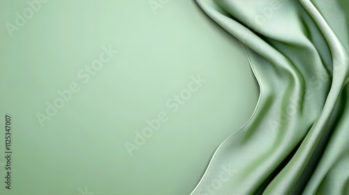 Sage Green Satin Drape: A luxurious sage green satin fabric drapes elegantly across a complementary background, creating a captivating visual with its soft, flowing folds.