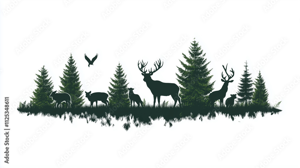 forest silhouette in the shape of a wild animals, wildlife and forest conservation concept. Beautiful design for wildlife preservation, environmental awareness. Nature concept. World wildlife day. forest silhouette in the shape of a wild animals, wildlife and forest conservation concept. Beautiful design for wildlife preservation, environmental awareness. Nature concept. World wildlife day.