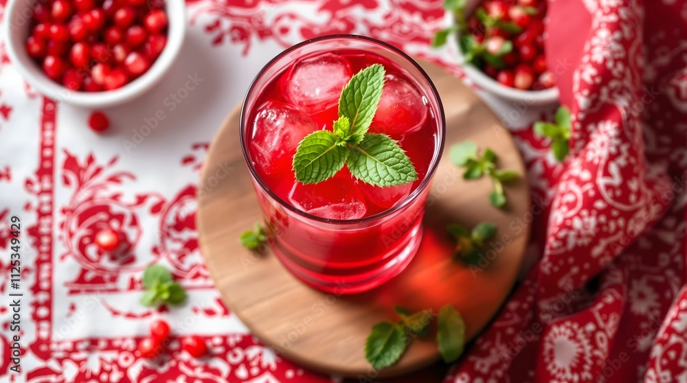 Anor Kompot Chilled Pomegranate Drink with Lemon and Mint (Turkmenistan Cuisine) Anor Kompot Chilled Pomegranate Drink with Lemon and Mint (Turkmenistan Cuisine)