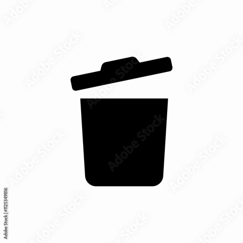 open garbage bin icon sign vector