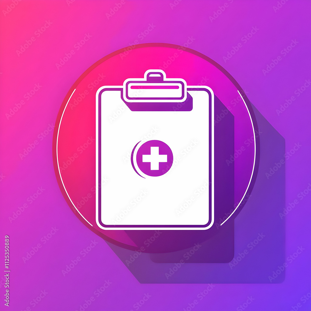 A simple vector icon representing an A4-sized medical clipboard, designed with a clean and straightforward style, ideal for use in healthcare or medical management visuals. A simple vector icon representing an A4-sized medical clipboard, designed with a clean and straightforward style, ideal for use in healthcare or medical management visuals.