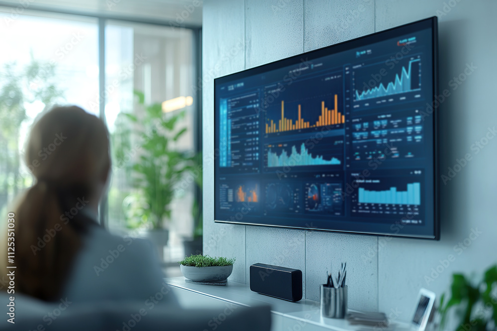 Female trader broker analyzing cryptocurrency prices on graphs and candlestick charts on stock market platform Female trader broker analyzing cryptocurrency prices on graphs and candlestick charts on stock market platform