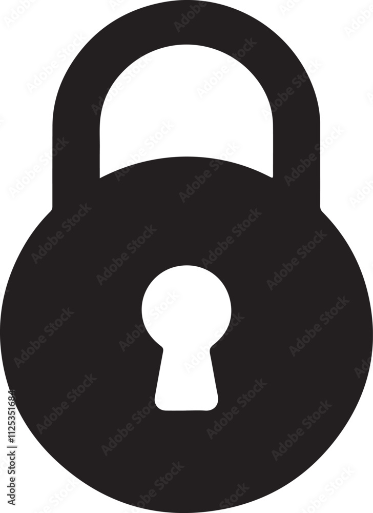 Padlock Silhouette Vector Icon Design Illustration Padlock Silhouette Vector Icon Design Illustration