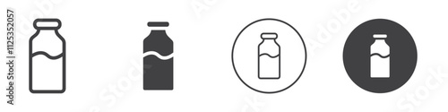 Bottle icon Simple outline vector logo