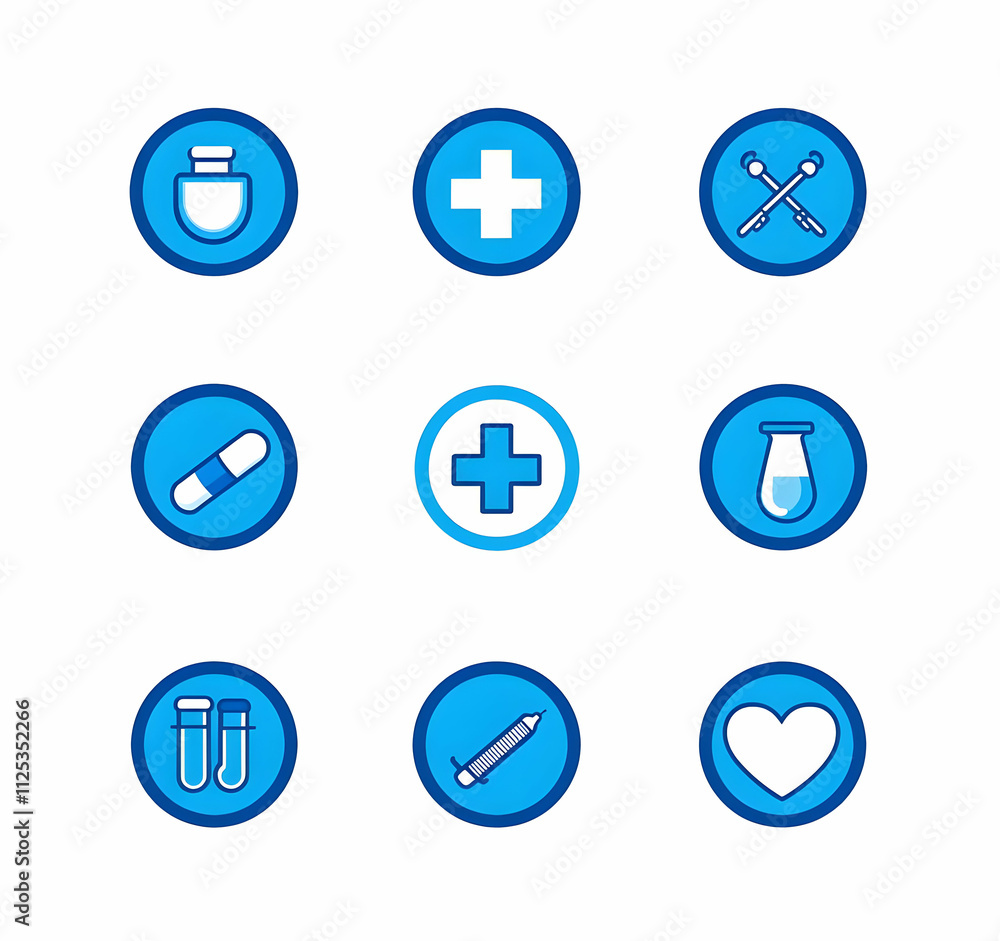 Medical and health-related vector icons, crafted for simplicity and clarity, representing common healthcare tools and services for easy recognition. Medical and health-related vector icons, crafted for simplicity and clarity, representing common healthcare tools and services for easy recognition.