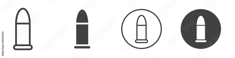 Bullet icon Simple outline vector logo Bullet icon Simple outline vector logo
