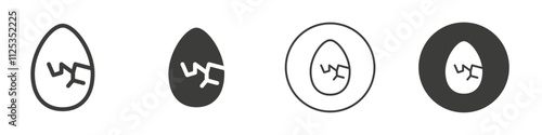 Broken egg icon Simple outline vector logo
