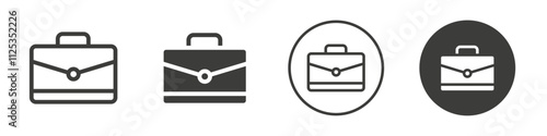 Briefcase icon Simple outline vector logo