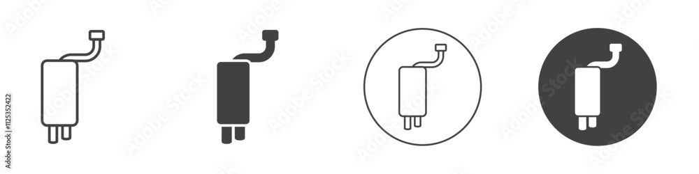 Car exhaust pipe icon Simple outline vector logo Car exhaust pipe icon Simple outline vector logo