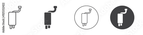 Car exhaust pipe icon Simple outline vector logo