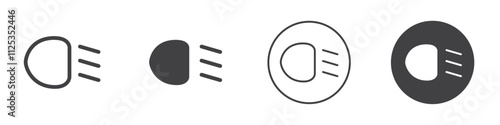 Car light icon Simple outline vector logo