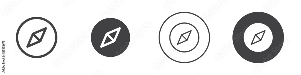 Compass icon Simple outline vector logo Compass icon Simple outline vector logo