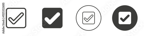 Check mark icon Simple outline vector logo