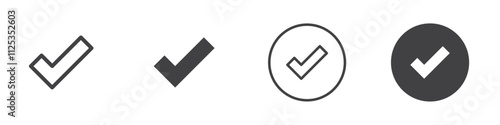 Checkmark icon Simple outline vector logo