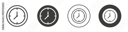 Clock icon Simple outline vector logo