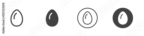 Egg icon Simple outline vector logo