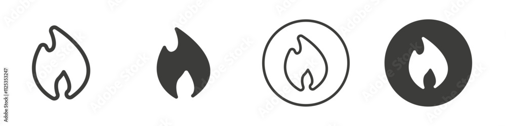 Fototapeta premium Fire icon Simple outline vector logo