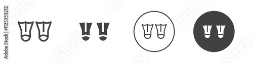 Fins icon Simple outline vector logo